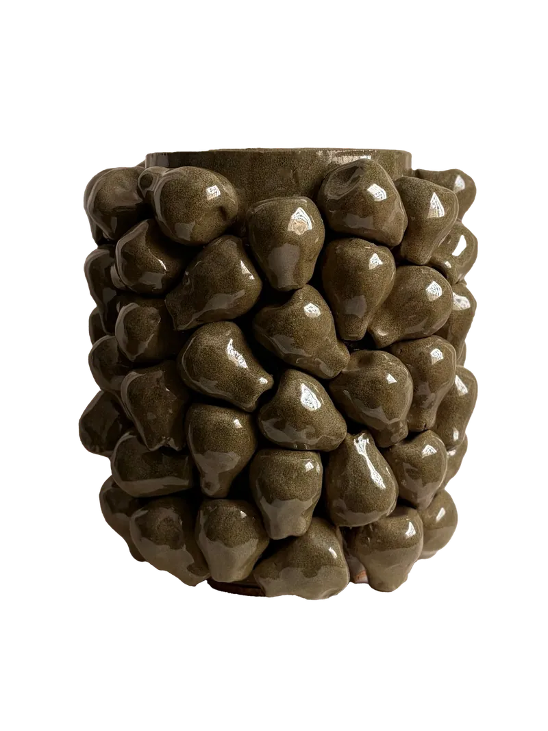 Pear Vase, Green Harvest