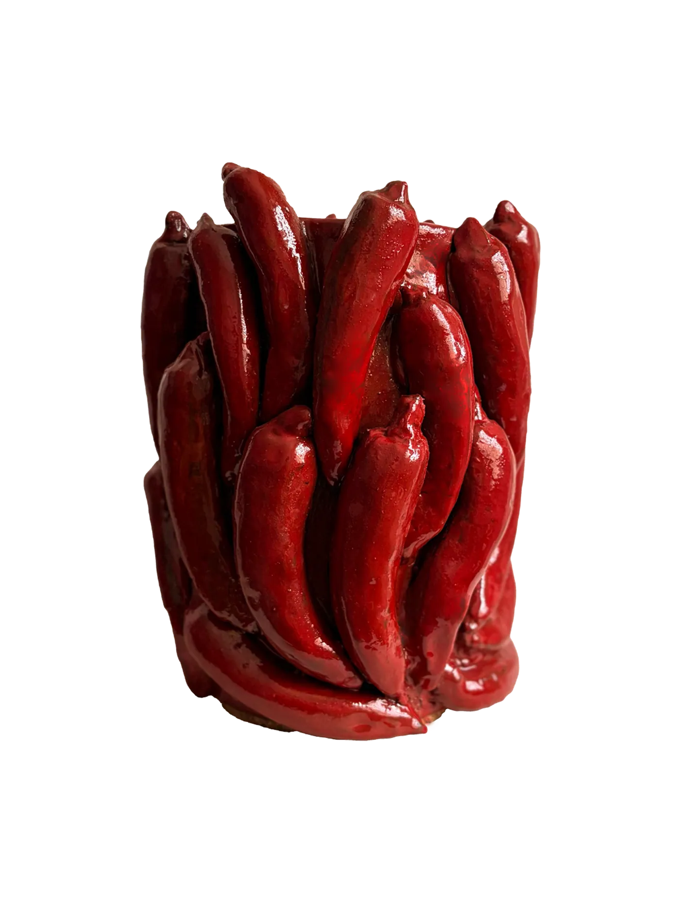 Pepper Vase Large, Deep Chili Red