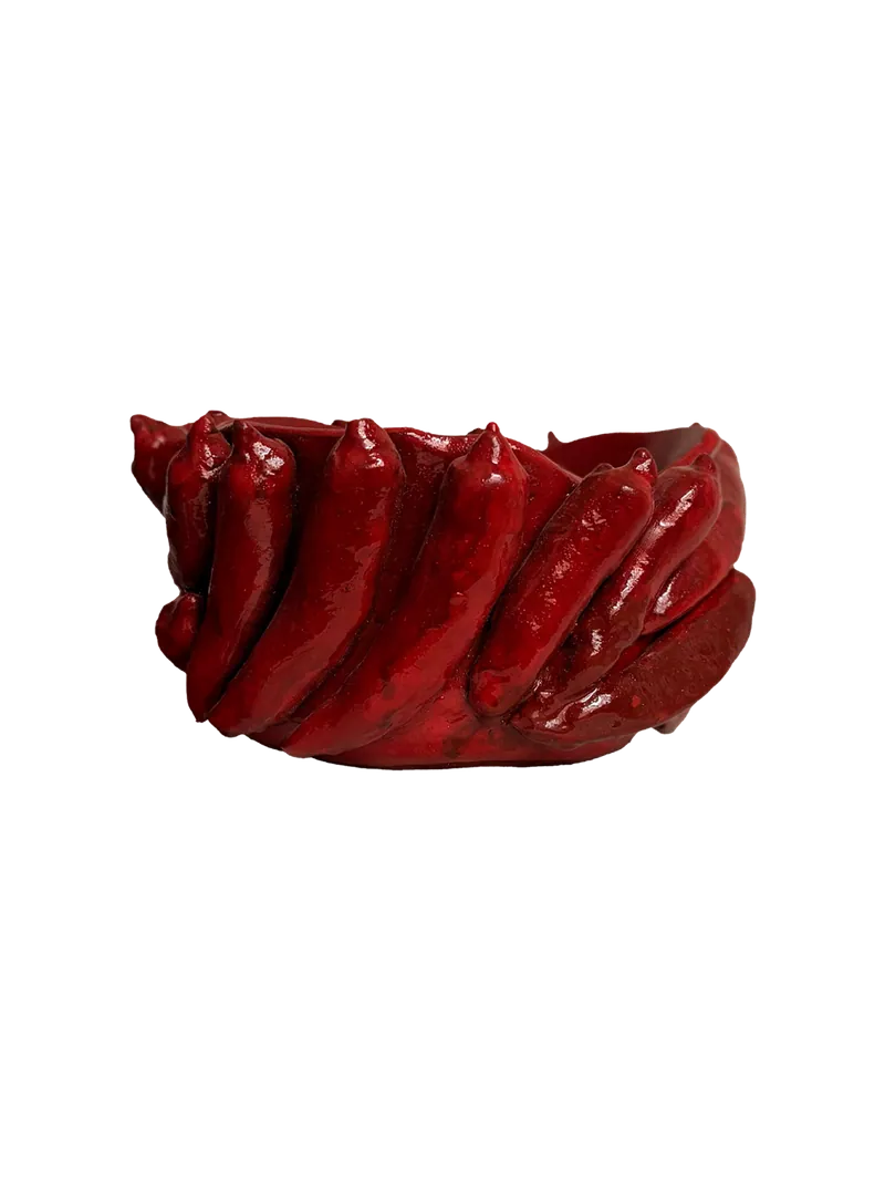 Pepper Vase Small, Deep Chili Red