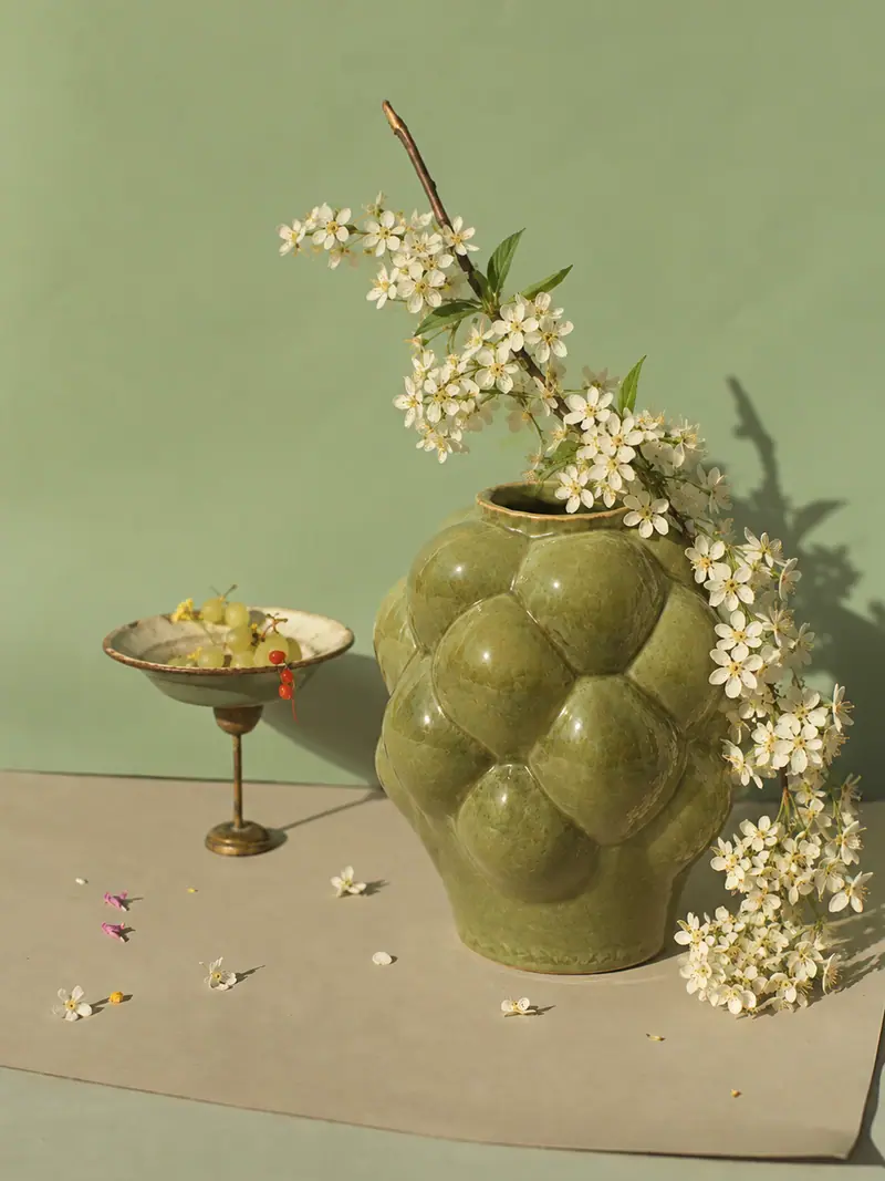 A ceramic piece styled in a quiet interior